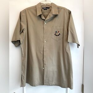 Vintage Polo Ralph Lauren Cross Flag Short Sleeve Button Down Size Large